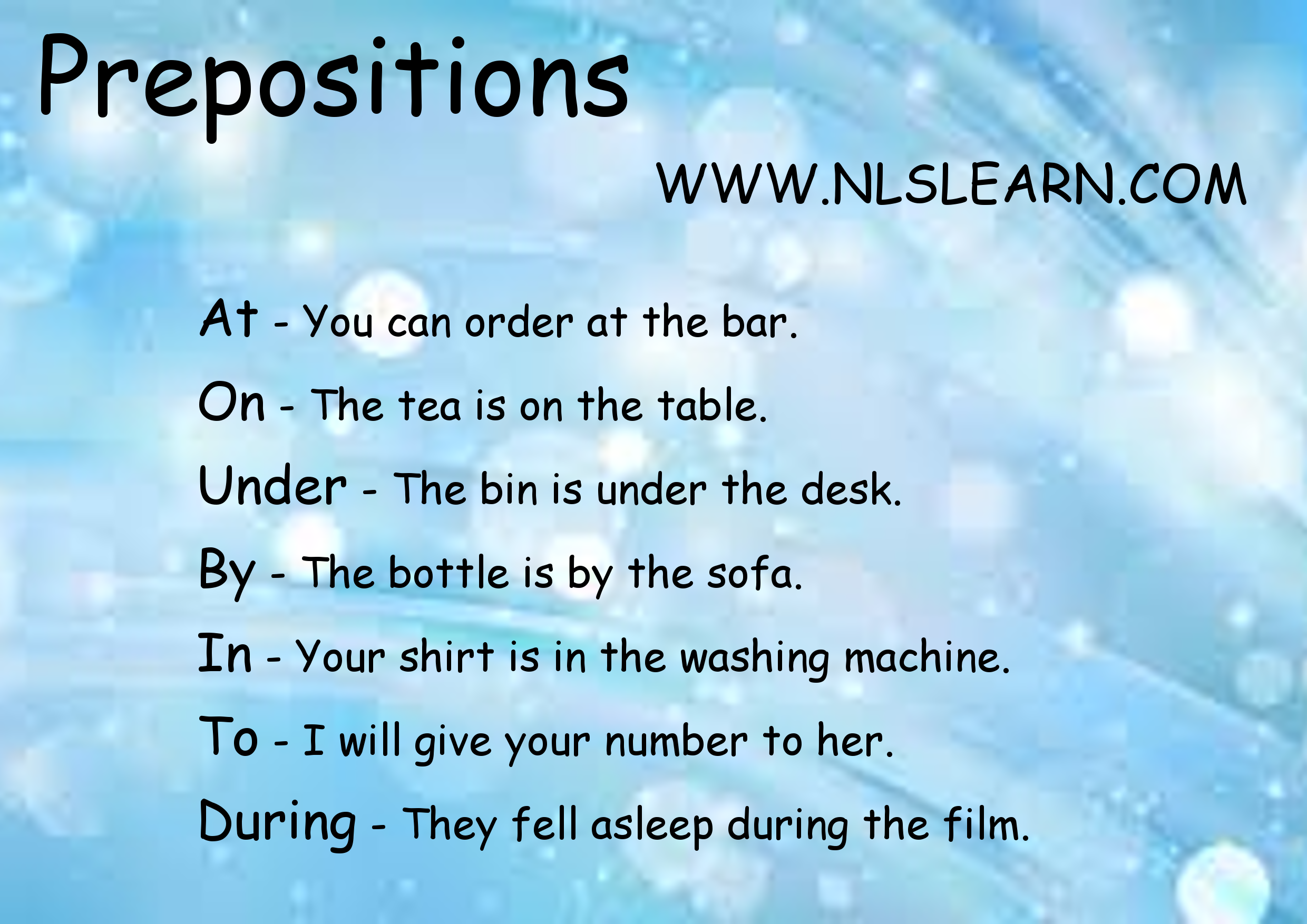 prepositions